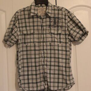 Canon River Blues Cotton Snap front mens short sleeve shirt large Classic Fit
